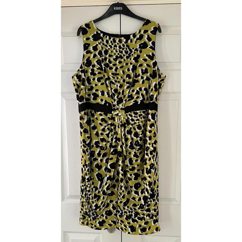 Ladies Per Una Marks & Spencer Dress Size 20 Lime Green Black White BNWOT